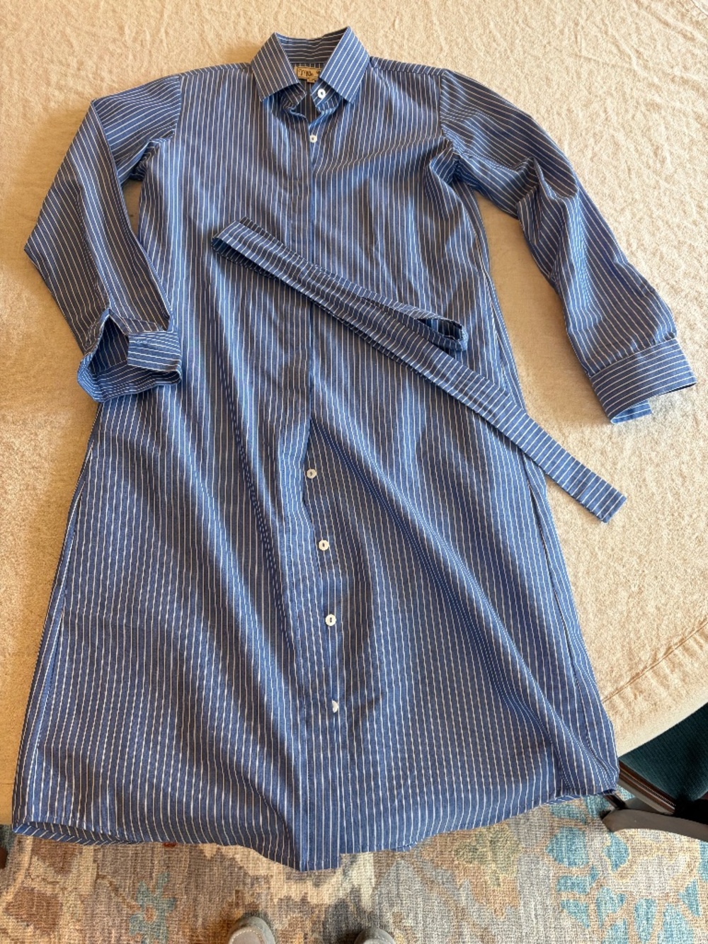 Mille button down dress with tie belt, Size XS